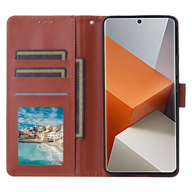 SOLID Peňaženkové puzdro pre Xiaomi Redmi Note 13 Pro+ 5G - hnedé