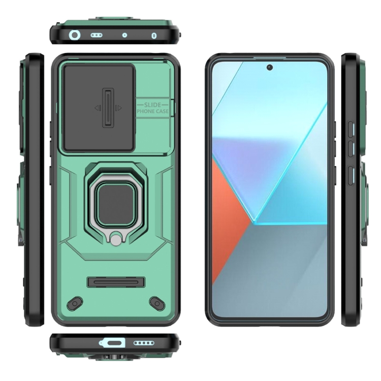 SKLO + KRYT 2v1 pre Xiaomi Redmi Note 13 Pro 5G - Tvrdený ARMOR HOLDER zelený