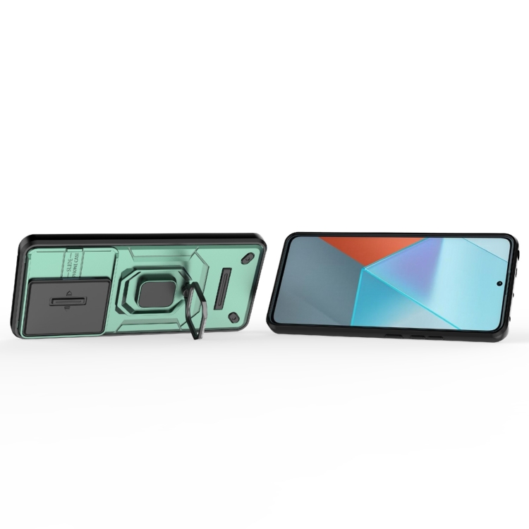 SKLO + KRYT 2v1 pre Xiaomi Redmi Note 13 Pro 5G - Tvrdený ARMOR HOLDER zelený