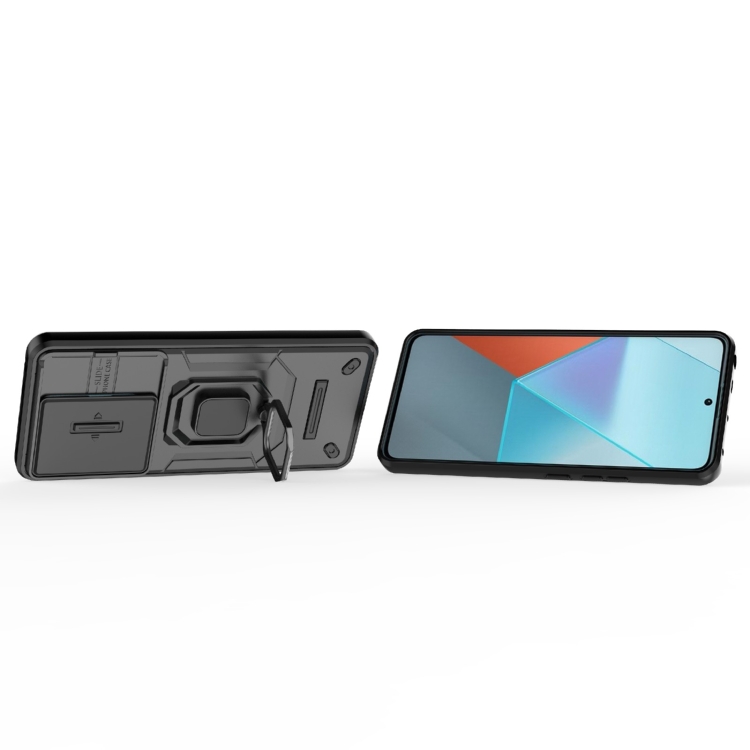 SKLO + KRYT 2v1 pre Xiaomi Redmi Note 13 Pro 5G - Tvrdený ARMOR HOLDER čierny