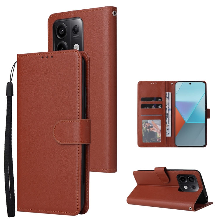 SKLO + KRYT 2v1 pre Xiaomi Redmi Note 13 Pro 5G - Knižkové puzdro SOLID hnedé