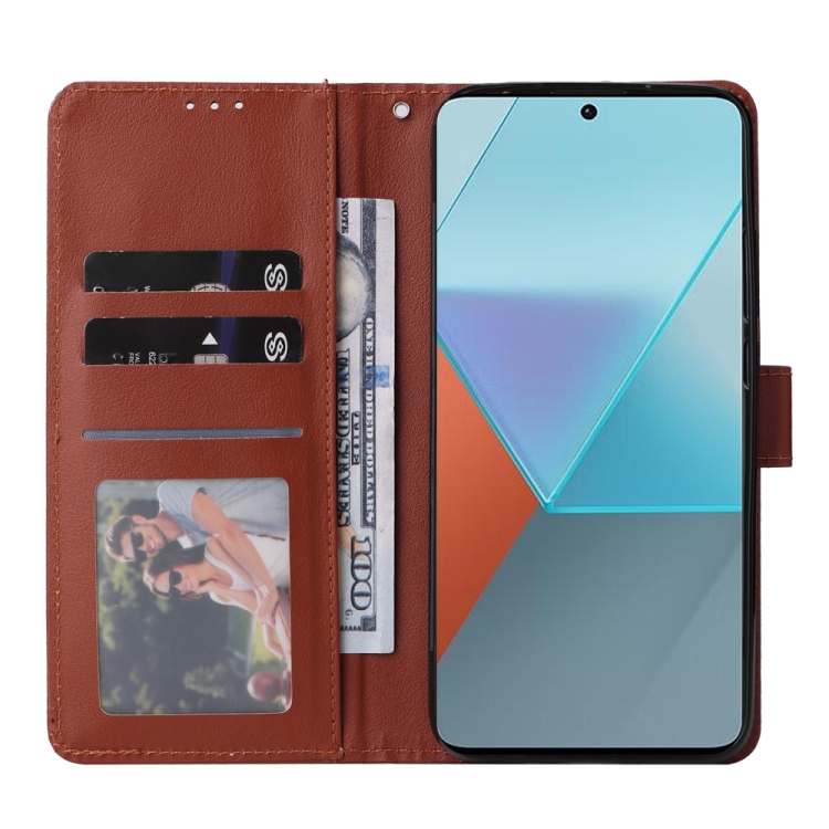 SKLO + KRYT 2v1 pre Xiaomi Redmi Note 13 Pro 5G - Knižkové puzdro SOLID hnedé