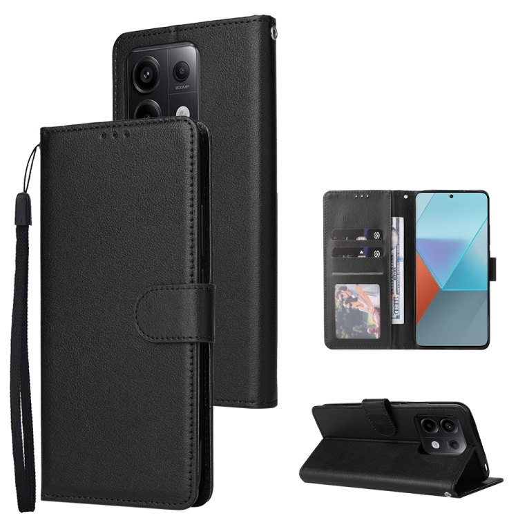 SKLO + KRYT 2v1 pre Xiaomi Redmi Note 13 Pro 5G - Knižkové puzdro SOLID čierne