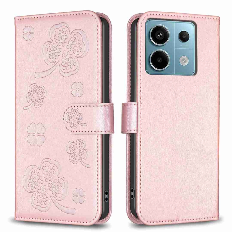 SKLO + KRYT 2v1 pre Xiaomi Redmi Note 13 Pro 5G - Knižkové puzdro LEAF ružové