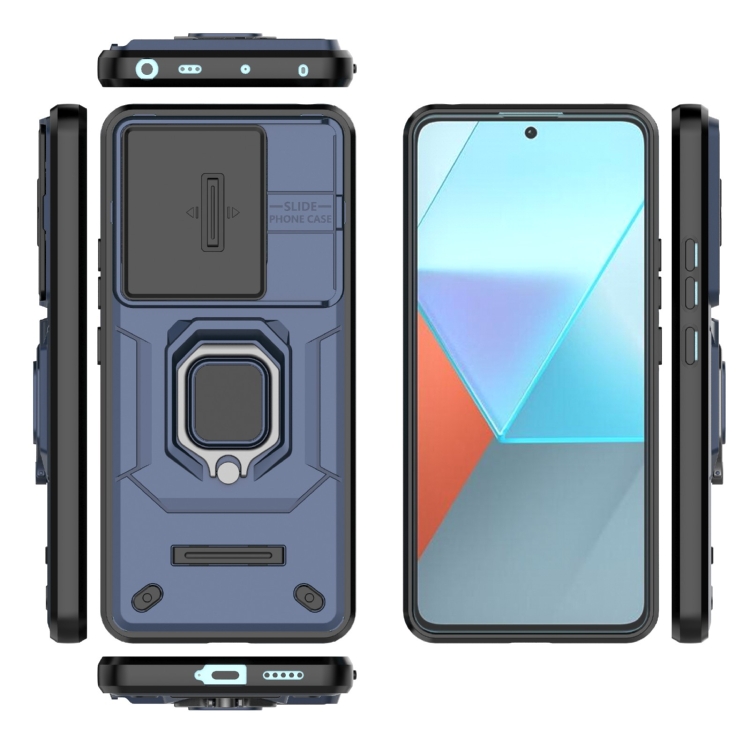 ARMOR HOLDER Tvrdený zadný kryt pre Xiaomi Redmi Note 13 Pro 5G - modrý