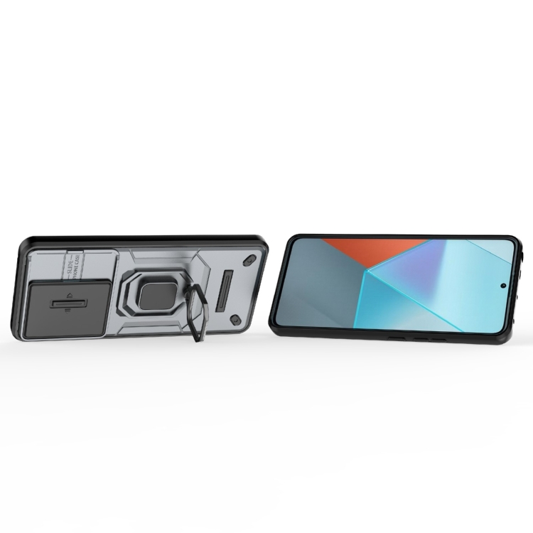 ARMOR HOLDER Tvrdený zadný kryt pre Xiaomi Redmi Note 13 Pro 5G - sivý