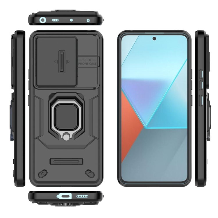 ARMOR HOLDER Tvrdený zadný kryt pre Xiaomi Redmi Note 13 Pro 5G - čierny