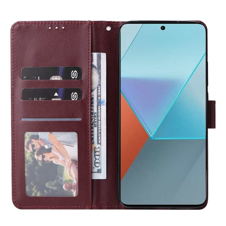 SOLID Peňaženkové puzdro pre Xiaomi Redmi Note 13 Pro 5G - bordové