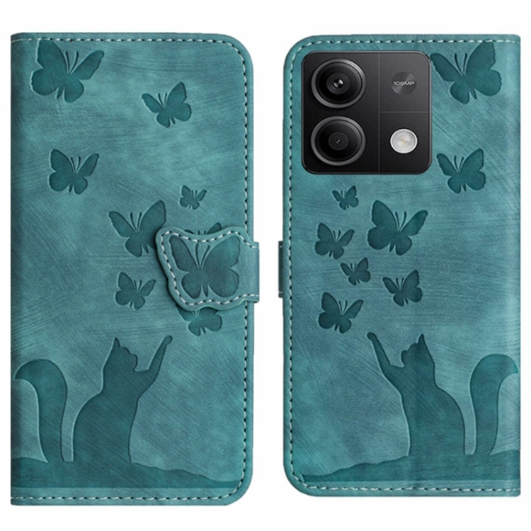 SKLO + PUZDRO 2v1 pre Xiaomi Redmi Note 13 5G - Knižkové puzdro BUTTERFLY zelené