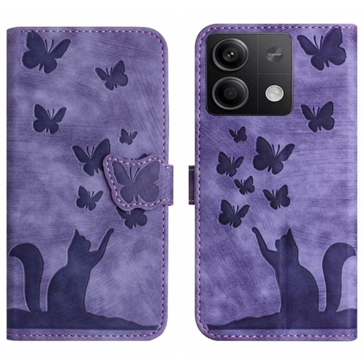 SKLO + PUZDRO 2v1 pre Xiaomi Redmi Note 13 5G - Knižkové puzdro BUTTERFLY fialové