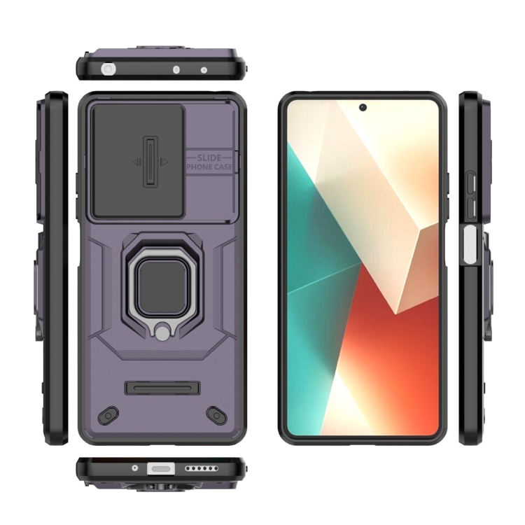Tvrdený ARMOR HOLDER Zadný kryt pre Xiaomi Redmi Note 13 5G - fialový