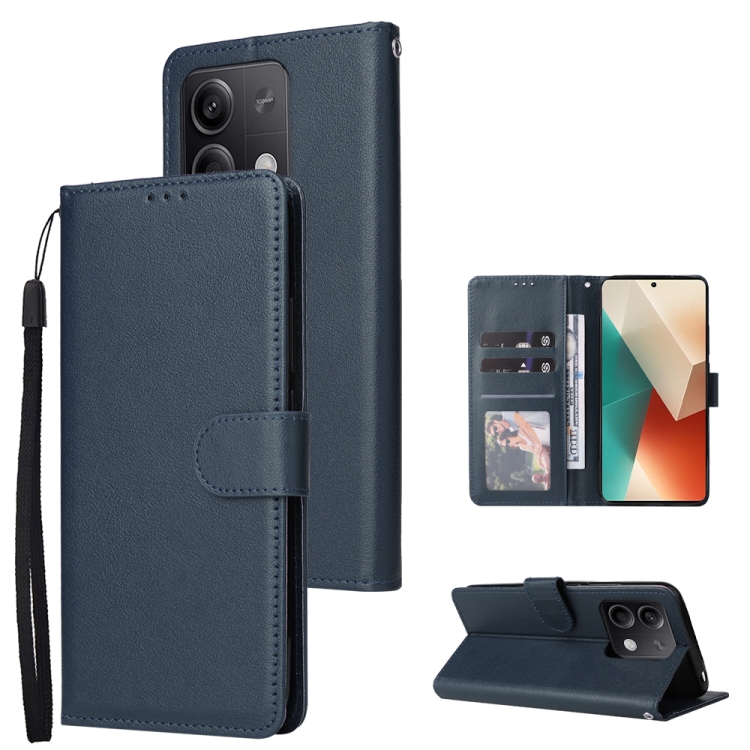 SOLID Peňaženkové puzdro pre Xiaomi Redmi Note 13 5G - modré