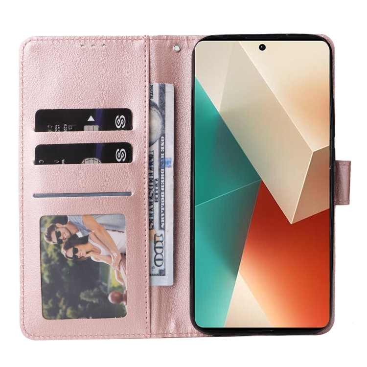 SOLID Peňaženkové puzdro pre Xiaomi Redmi Note 13 5G - ružové