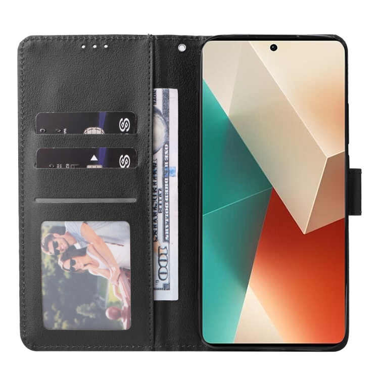 SOLID Peňaženkové puzdro pre Xiaomi Redmi Note 13 5G - čierne