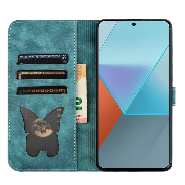 BUTTERFLY Peňaženkové puzdro pre Xiaomi Redmi Note 13 5G - zelené