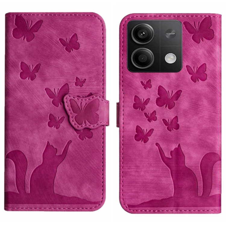 BUTTERFLY Peňaženkové puzdro pre Xiaomi Redmi Note 13 5G - ružové