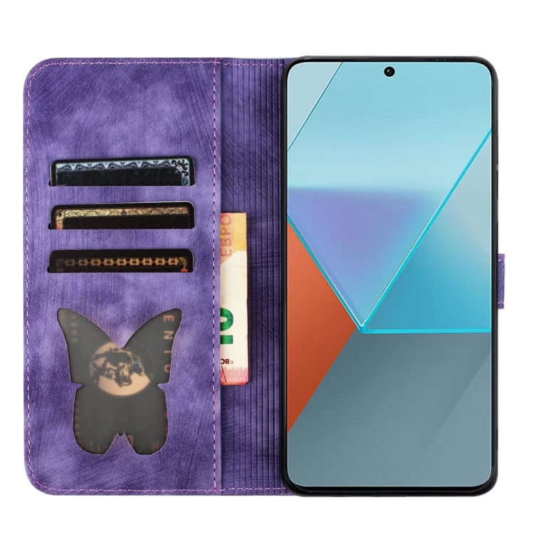 BUTTERFLY Peňaženkové puzdro pre Xiaomi Redmi Note 13 5G - fialové