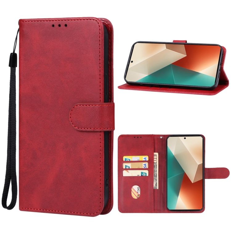 SKLO + PUZDRO 2v1 pre Xiaomi Redmi Note 13 - Knižkové puzdro SOLID červené