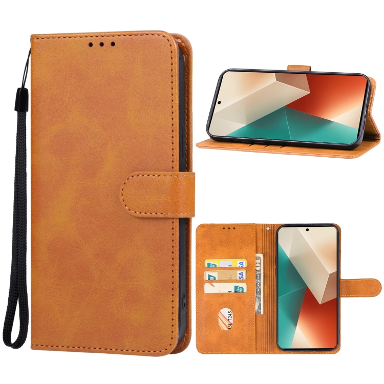 SKLO + PUZDRO 2v1 pre Xiaomi Redmi Note 13 - Knižkové puzdro SOLID hnedé