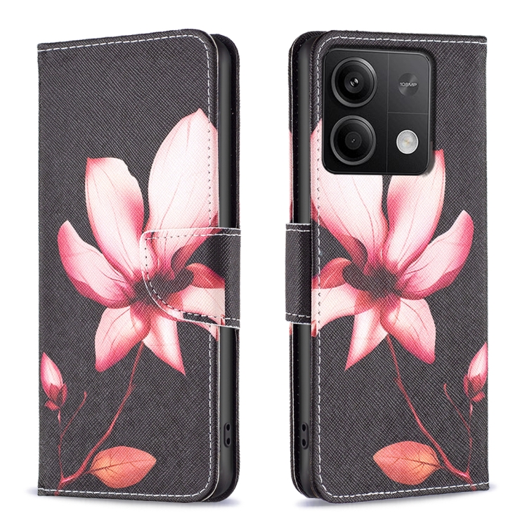 SKLO + PUZDRO 2v1 pre Xiaomi Redmi Note 13 - Knižkové puzdro INK LOTUS