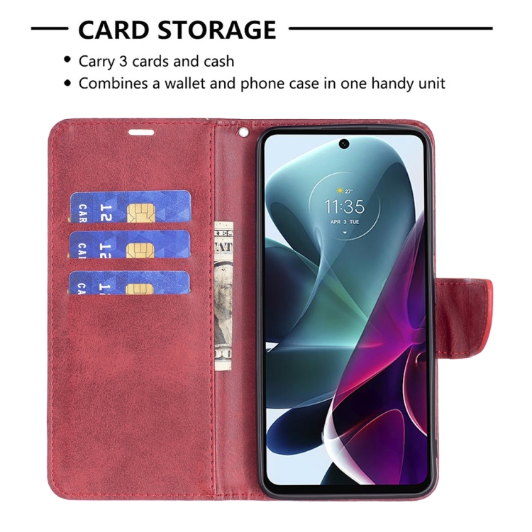Knižkové puzdro pre Motorola Moto G200 5G - Solid červené