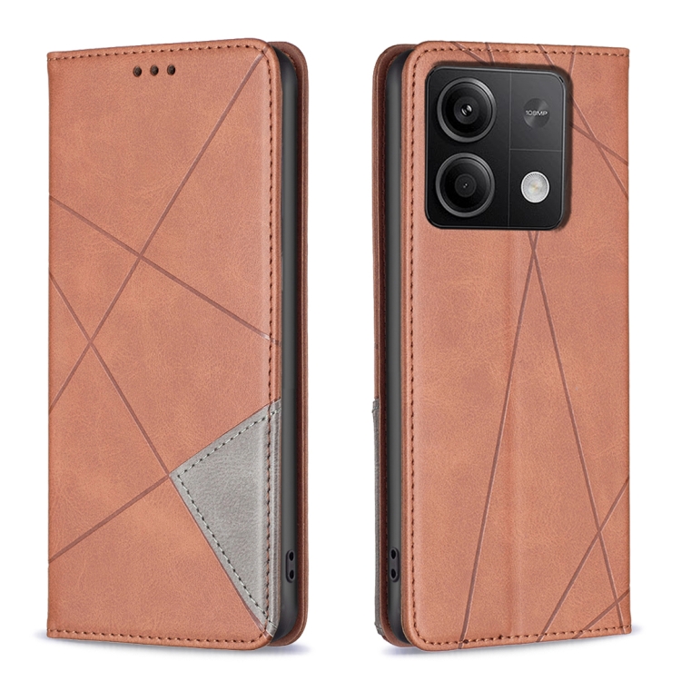 TEXTURE Peňaženkové puzdro pre Xiaomi Redmi Note 13 - hnedé