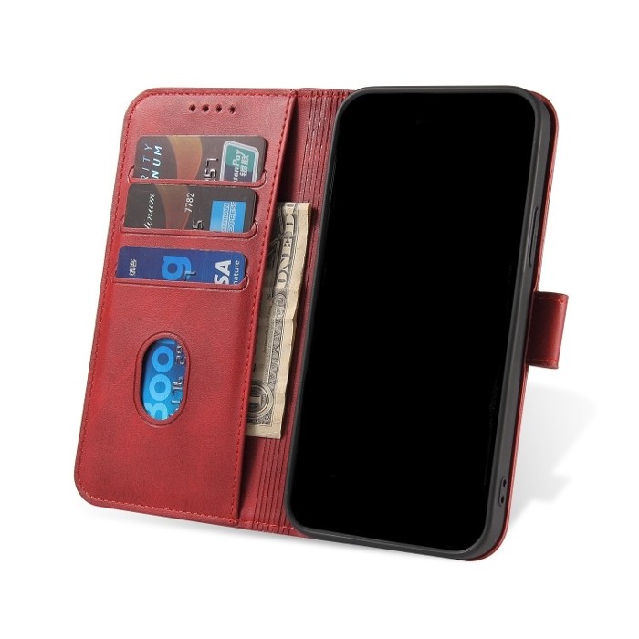 SKLO + PUZDRO 2v1 pre Huawei P Smart 2019 / Honor 10 Lite - Peňaženkové puzdro BUCKLE červené