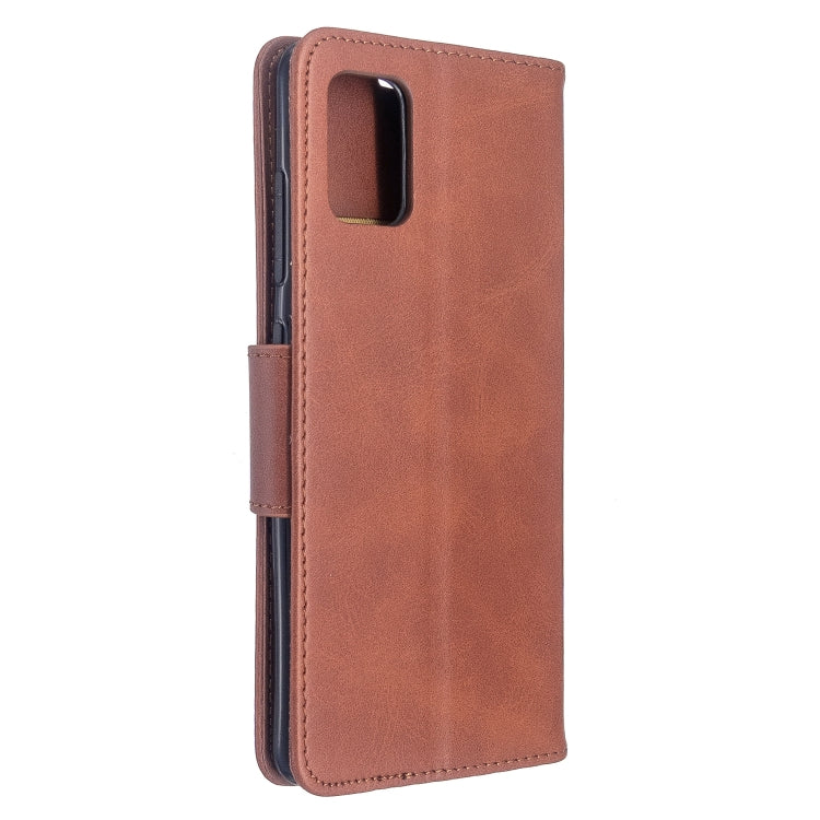 LAMBSKIN Knižkové puzdro pre Samsung Galaxy A51 - hnedé