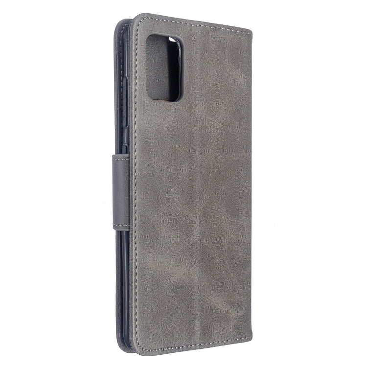 LAMBSKIN Knižkové puzdro pre Samsung Galaxy A51 - sivé