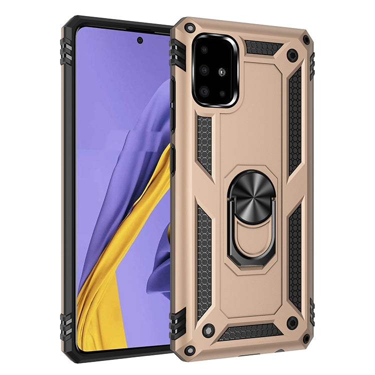RING ARMOR Tvrdený kryt pre Samsung Galaxy A51 - zlatý