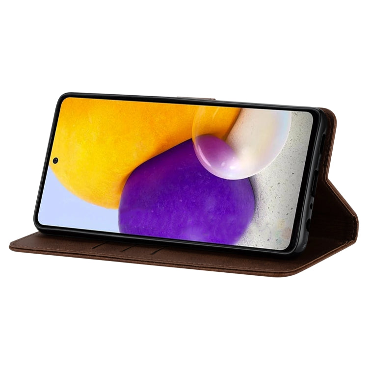 GUSSIM Knižkové puzdro pre Samsung Galaxy A52 / A52s / A52 5G - tmavo hnedé
