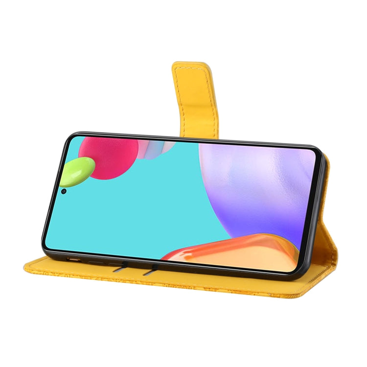 FLOWER Knižkové puzdro pre Samsung Galaxy A52 / A52s / A52 5G - žlté