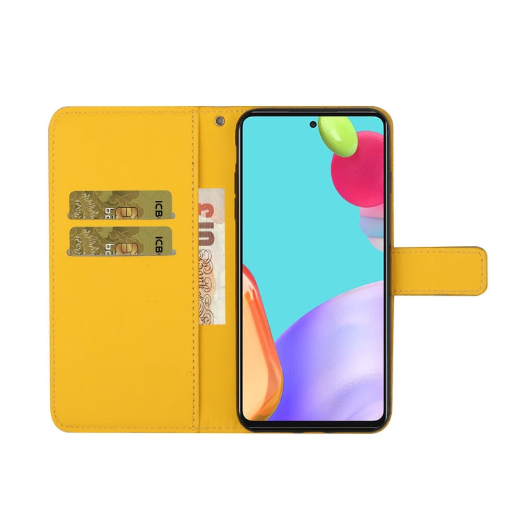 FLOWER Knižkové puzdro pre Samsung Galaxy A52 / A52s / A52 5G - žlté