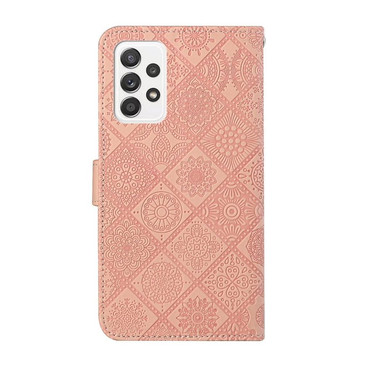 FLOWER Knižkové puzdro pre Samsung Galaxy A52 / A52s / A52 5G - ružové