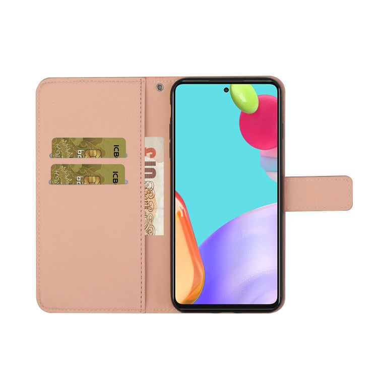 FLOWER Knižkové puzdro pre Samsung Galaxy A52 / A52s / A52 5G - ružové