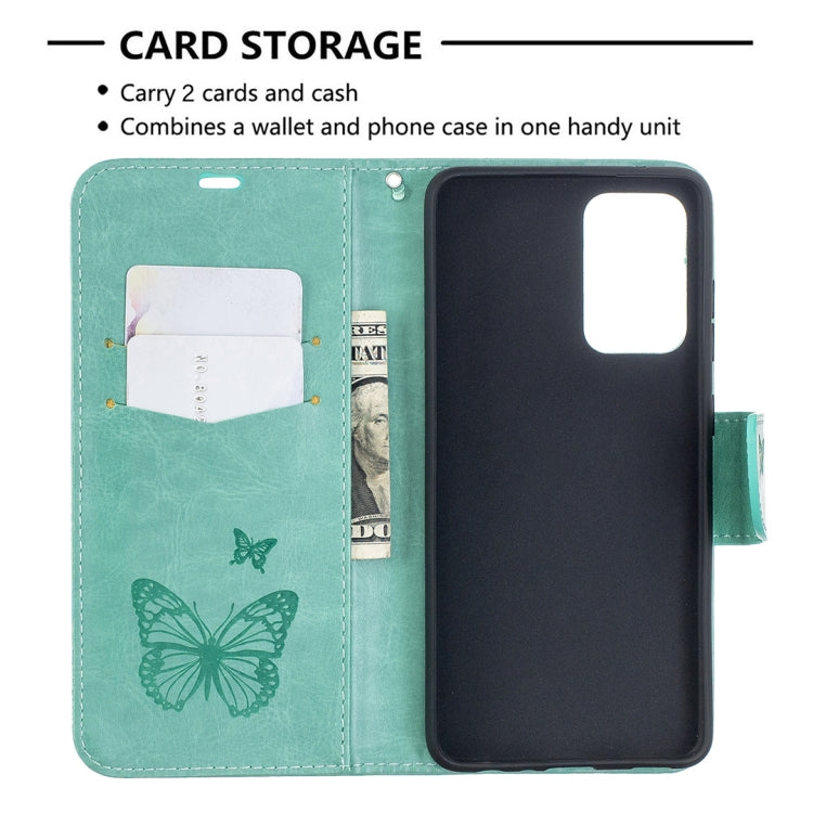 BUTTERFLY Knižkové puzdro pre Samsung Galaxy A52 / A52s / A52 5G - zelené