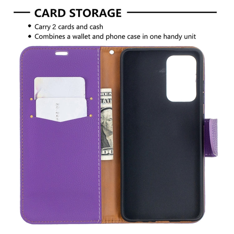 LAMBSKIN Knižkové puzdro pre Samsung Galaxy A52 / A52s / A52 5G - fialové