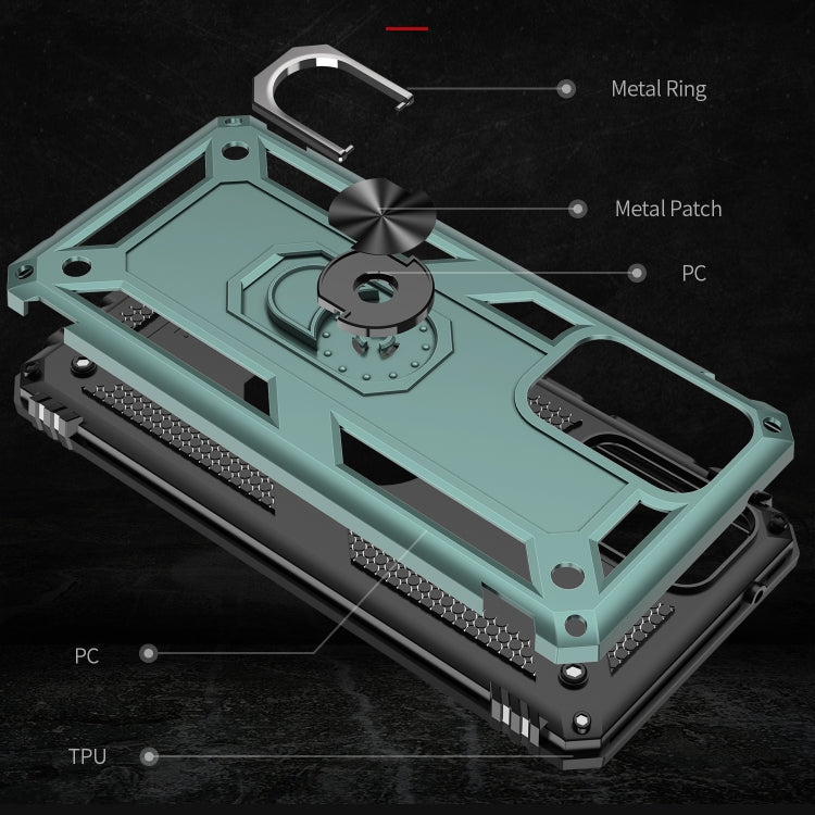 RING ARMOR Tvrdený kryt pre Samsung Galaxy A52 / A52s / A52 5G - zelený
