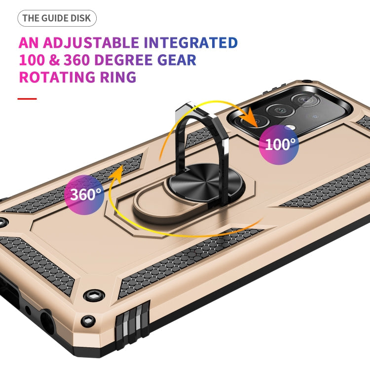 RING ARMOR Tvrdený kryt pre Samsung Galaxy A52 / A52s / A52 5G - zlatý