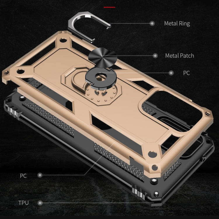 RING ARMOR Tvrdený kryt pre Samsung Galaxy A52 / A52s / A52 5G - zlatý