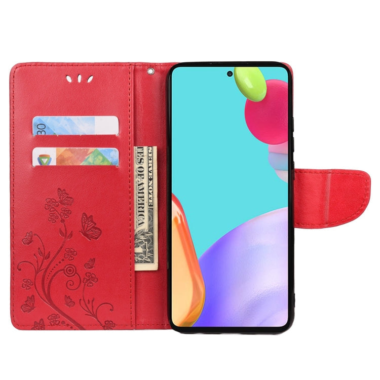 BUTTERFLY Knižkové puzdro pre Samsung Galaxy A53 5G - červené