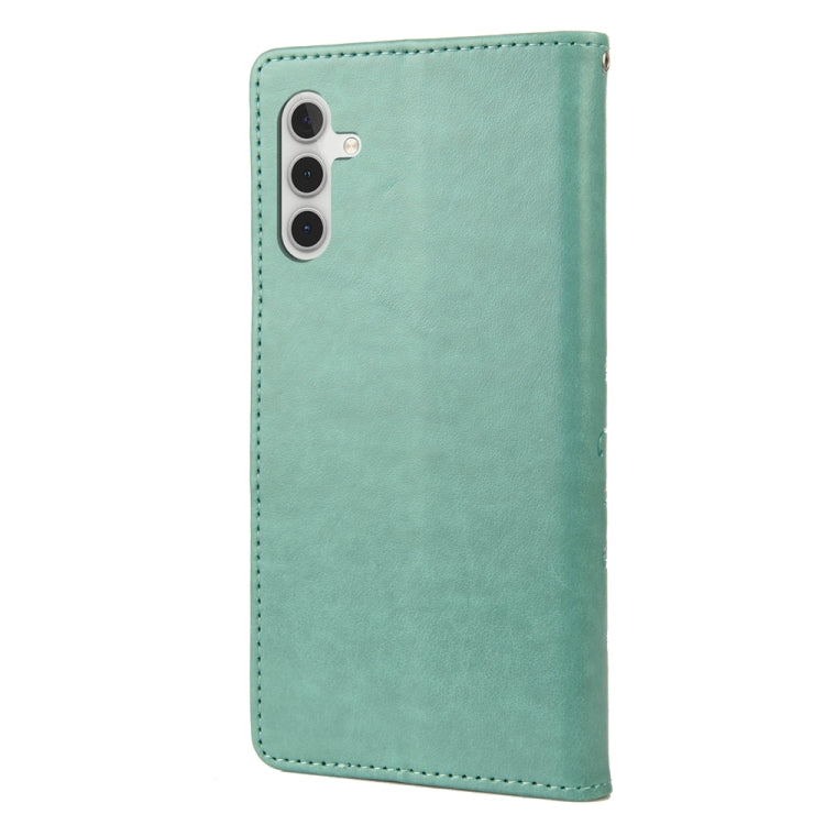 BUTTERFLY Knižkové puzdro pre Samsung Galaxy A54 5G - zelené
