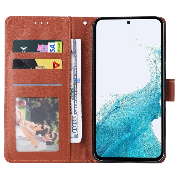 SOLID Knižkové puzdro pre Samsung Galaxy A54 5G - tmavo hnedé