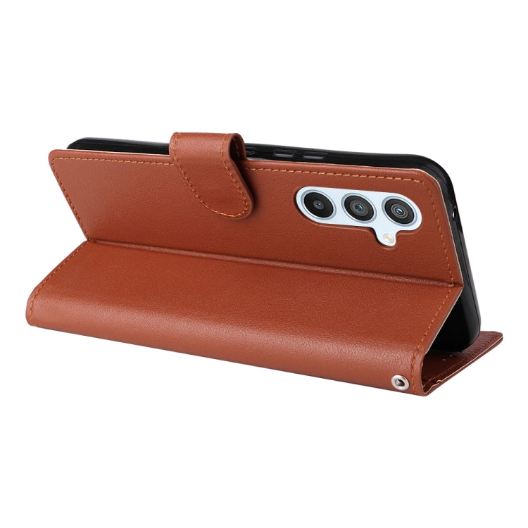 SOLID Knižkové puzdro pre Samsung Galaxy A54 5G - tmavo hnedé