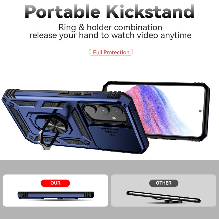 SLIDING Tvrdený kryt pre Samsung Galaxy A54 5G - modrý