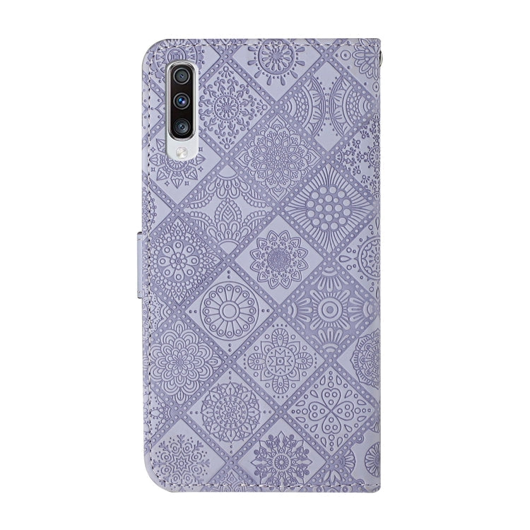 FLOWER Knižkové puzdro pre Samsung Galaxy A70 - fialové