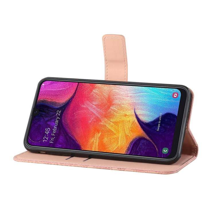 FLOWER Knižkové puzdro pre Samsung Galaxy A70 - ružové