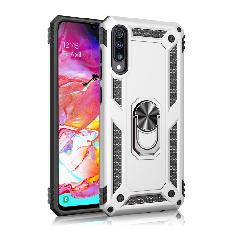 RING ARMOR Tvrdený kryt pre Samsung Galaxy A70 - sivý