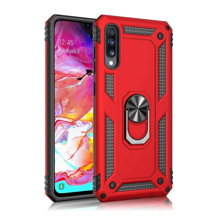 RING ARMOR Tvrdený kryt pre Samsung Galaxy A70 - červený