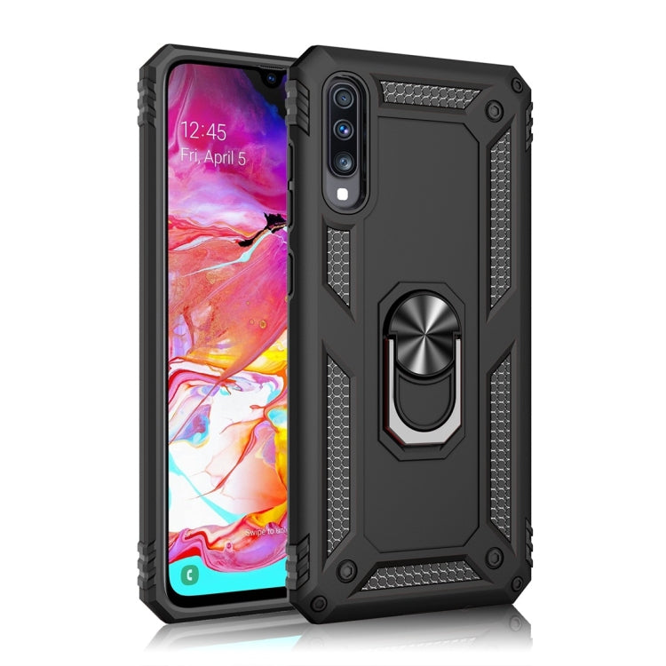 RING ARMOR Tvrdený kryt pre Samsung Galaxy A70 - čierny